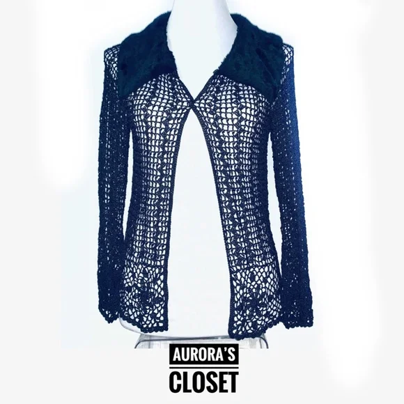 Kroshetta by Papillon Sweaters Kroshetta M Black Cardigan